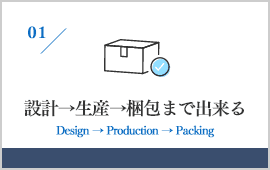 設計→生産→梱包まで出来る